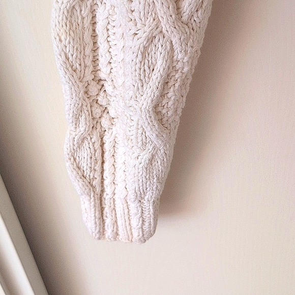 Vintage Hunt Club Womens Small Cable Knit Sweater White Beachy Cottage Coastal - Picture 4 of 8